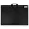 JAM Paper Black Thin Portfolio File Carry Cases with Handles Set